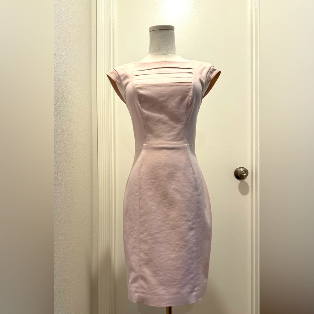 Elegant Pink Cap Sleeve Dress